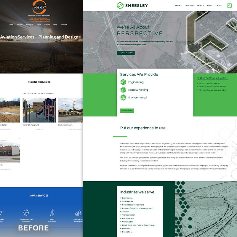 Sheesley + Associates Website Before & After