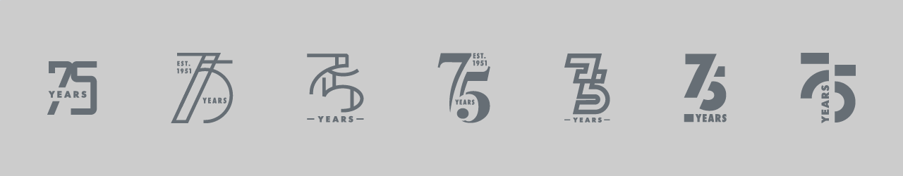 A. Martini 75th Anniversary logo icon exploration