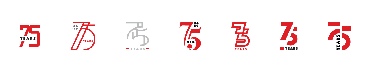 A. Martini 75th Anniversary logo icon exploration