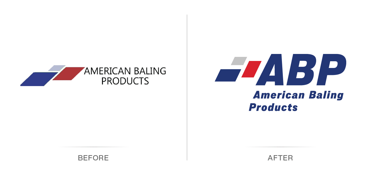 American Baling Products Logo Before and After