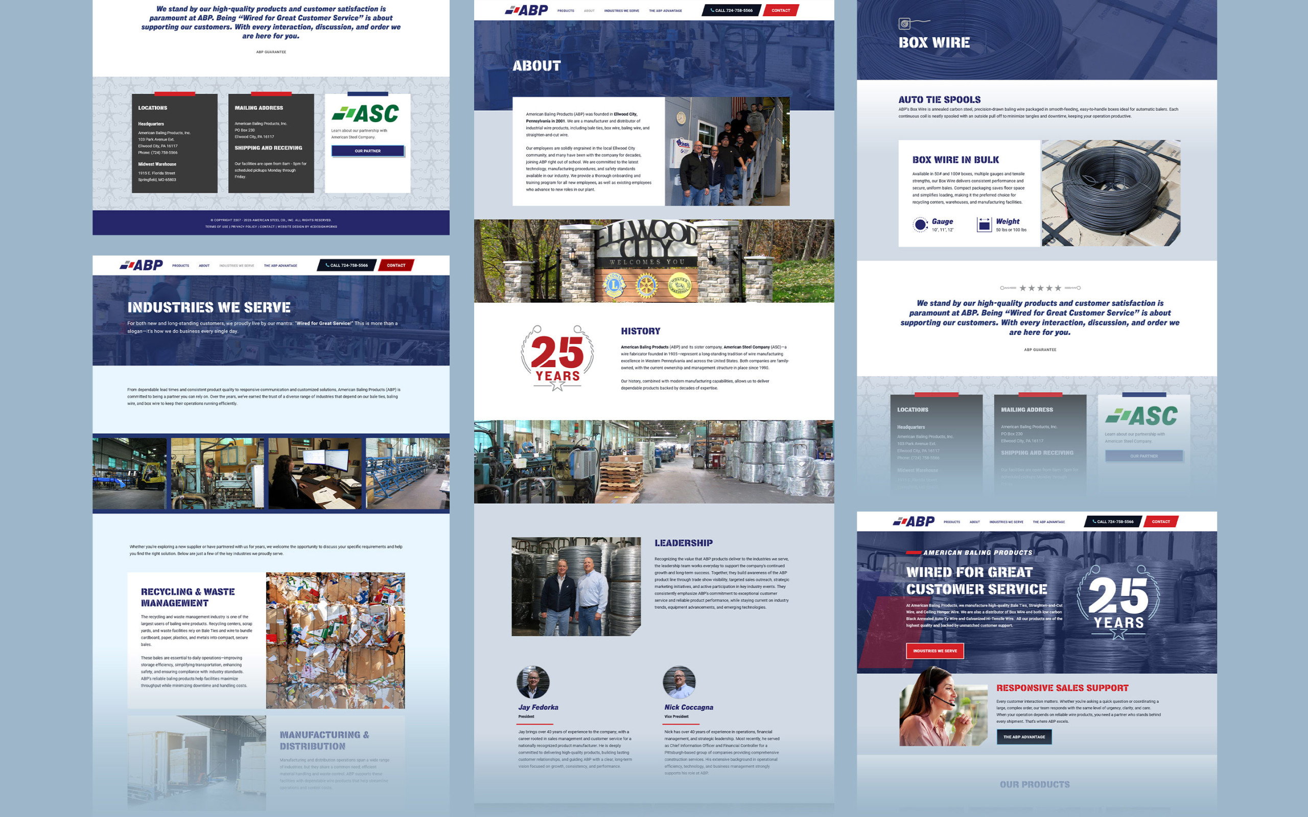 American Baling Products WordPress Website Pages