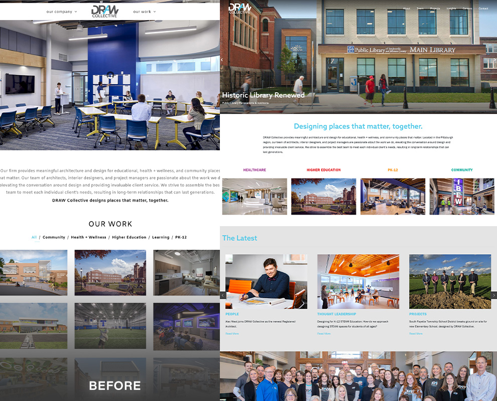 DRAW-Collective-website-rebuild-and-redesign DRAW Collective Website - Before & After