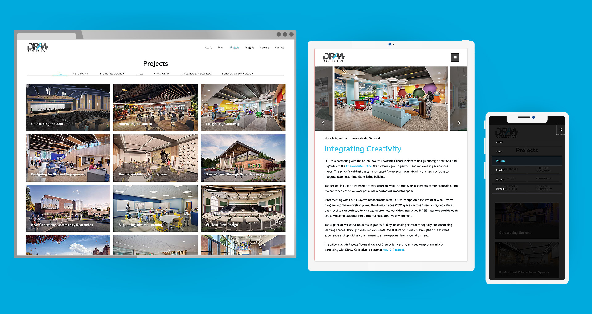 DRAW Collective Website Responsive Views