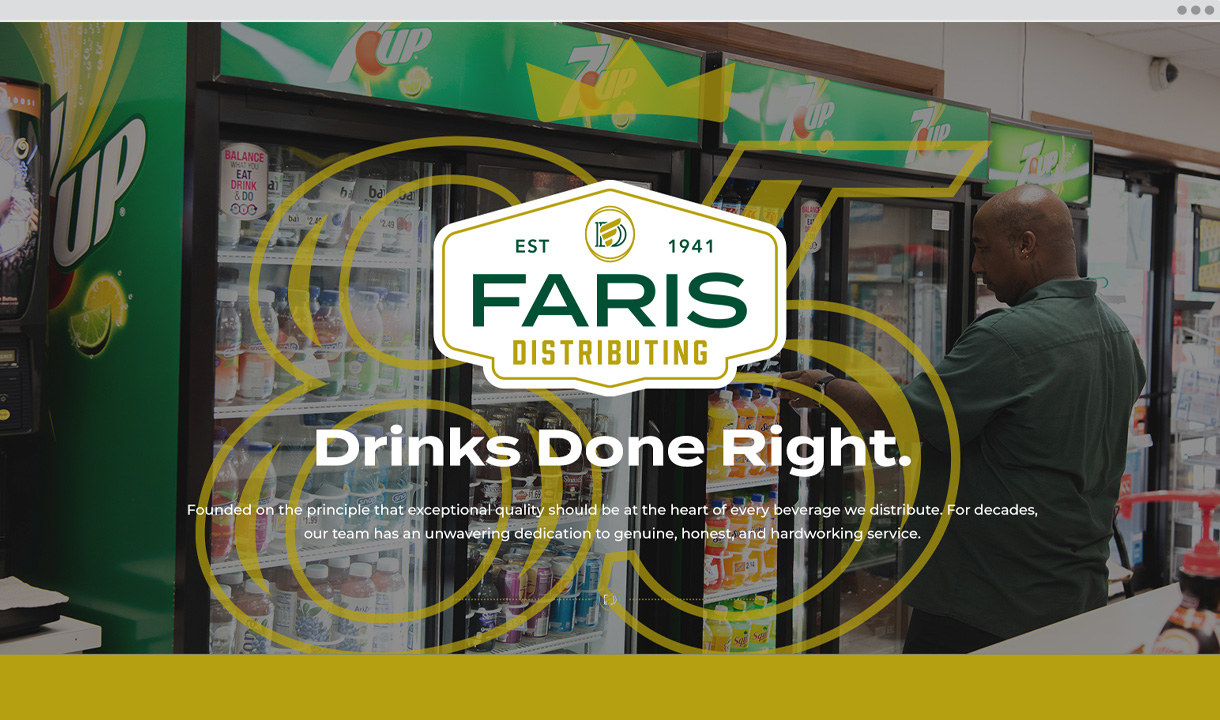 Faris-Distributing-85th-Anniversary-Website-Hero Faris Distributing 85th Anniversary Website Homepage Hero (Above the fold)