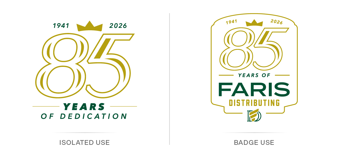 Faris-Distributing-85th-Anniversary-logo-lockups-highlight Faris Distributing 85th Anniversary Logo Lockups
