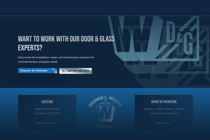 George L Wilson Door & Glass Call To Action (CTA) Section