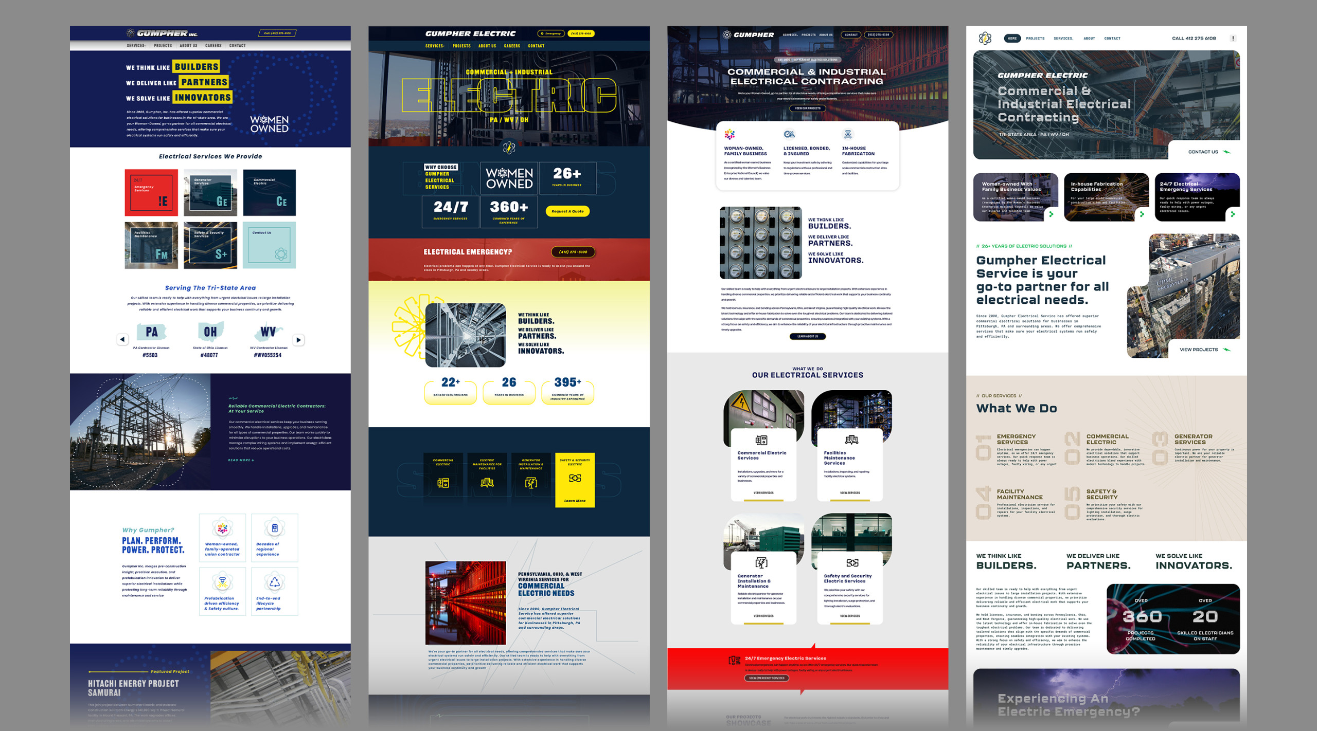 Gumpher Electric Rebrand Initial Website Homepage Designs