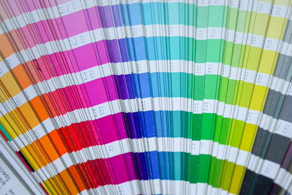 Pantone Booklet fanned out for print production