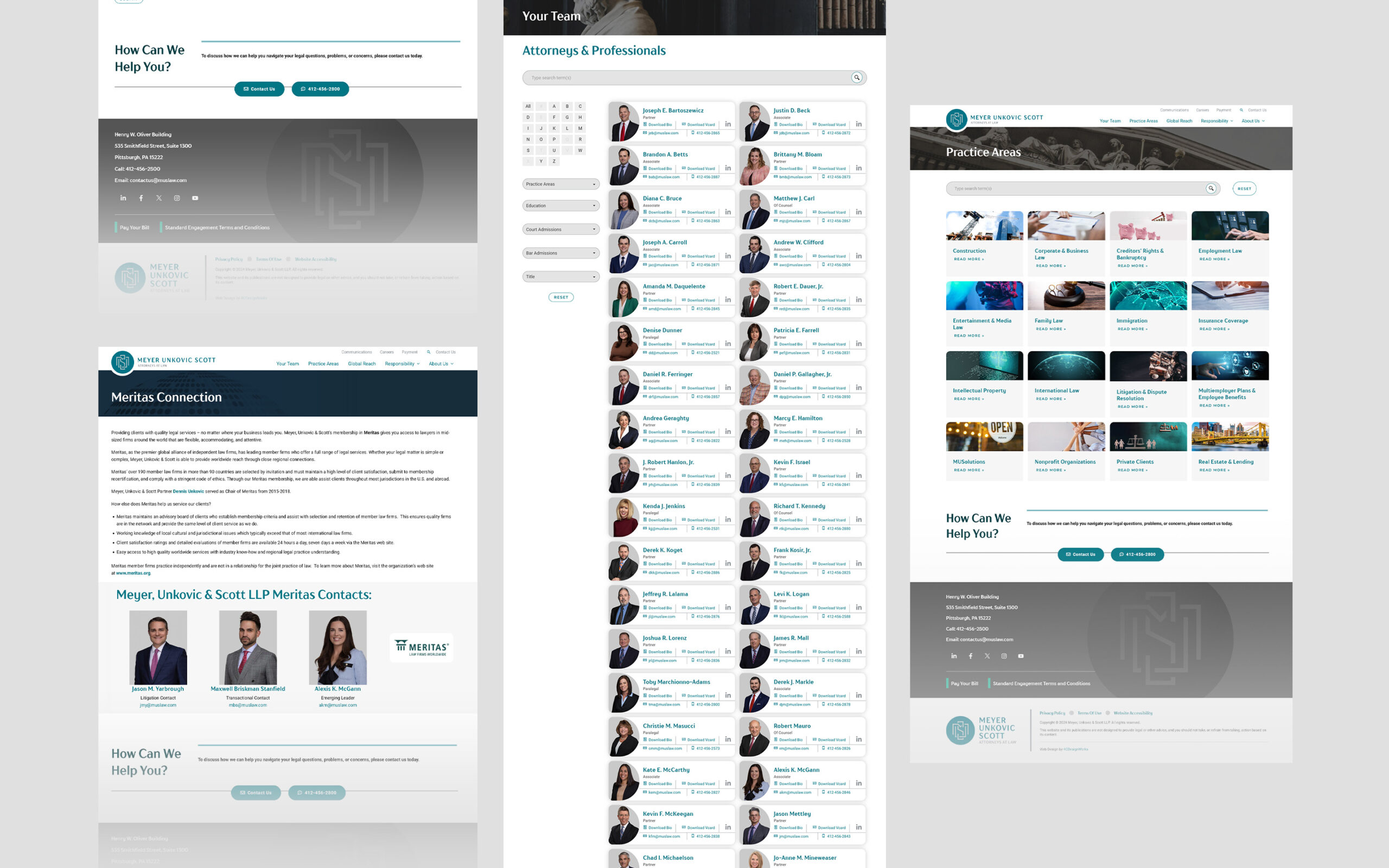 MUS Law Website Various Web Pages