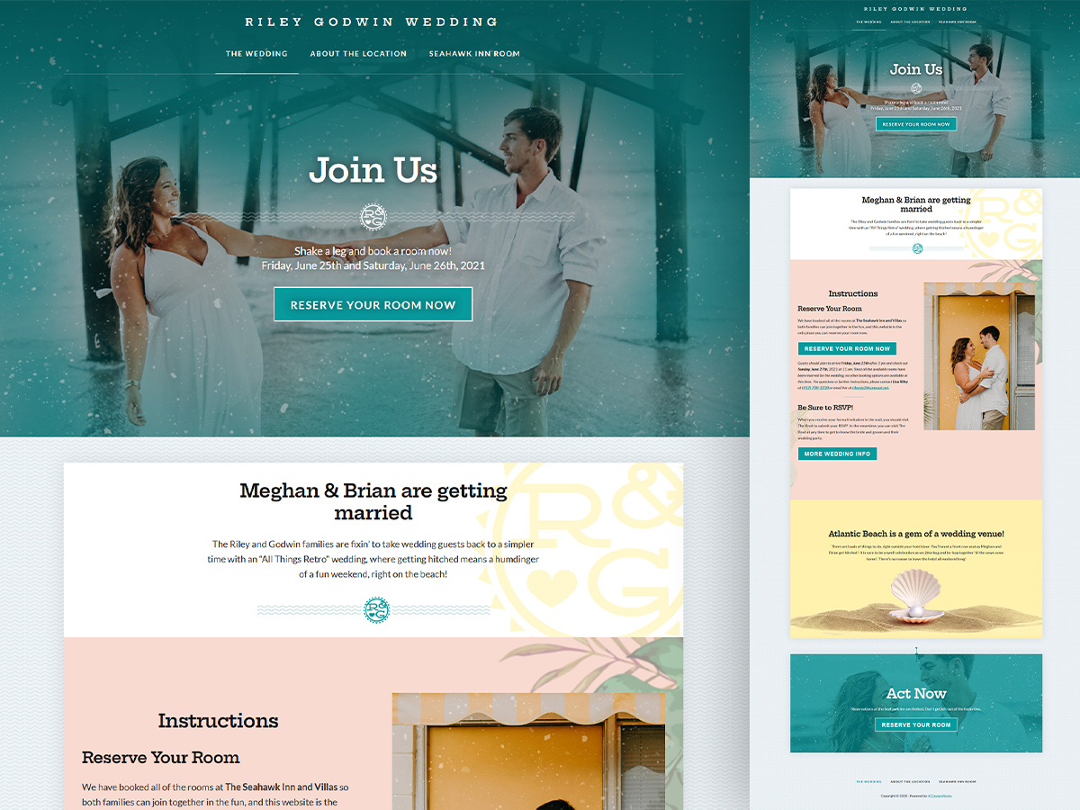 Riley Godwin Wedding Website Homepage