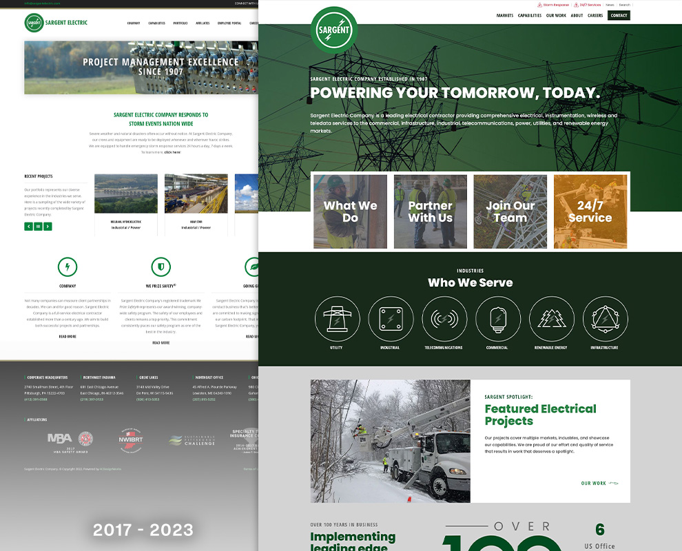 Sargent Electric Company Second Generation Website Redesign