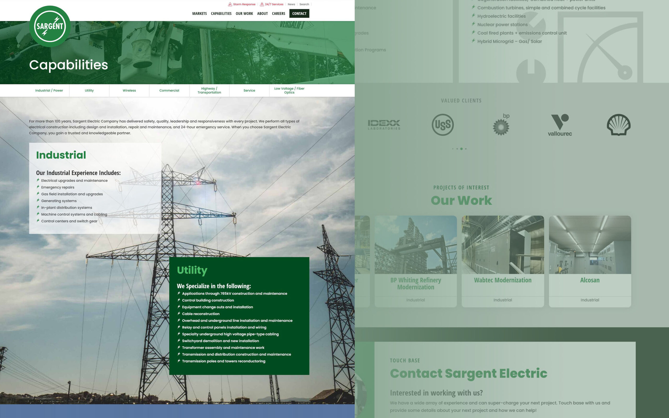 Sargent-Electric-website-pages-4 Capabilities Page & Market Page Portions