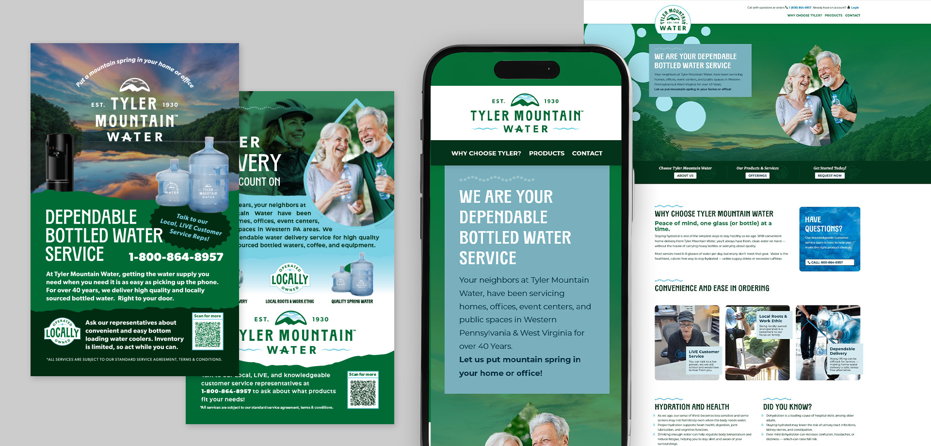 Tyler Mountain Water New Brand Advertising QR code, Print Ad, Landing Page