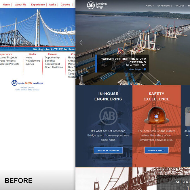 American Bridge Website - Before & After