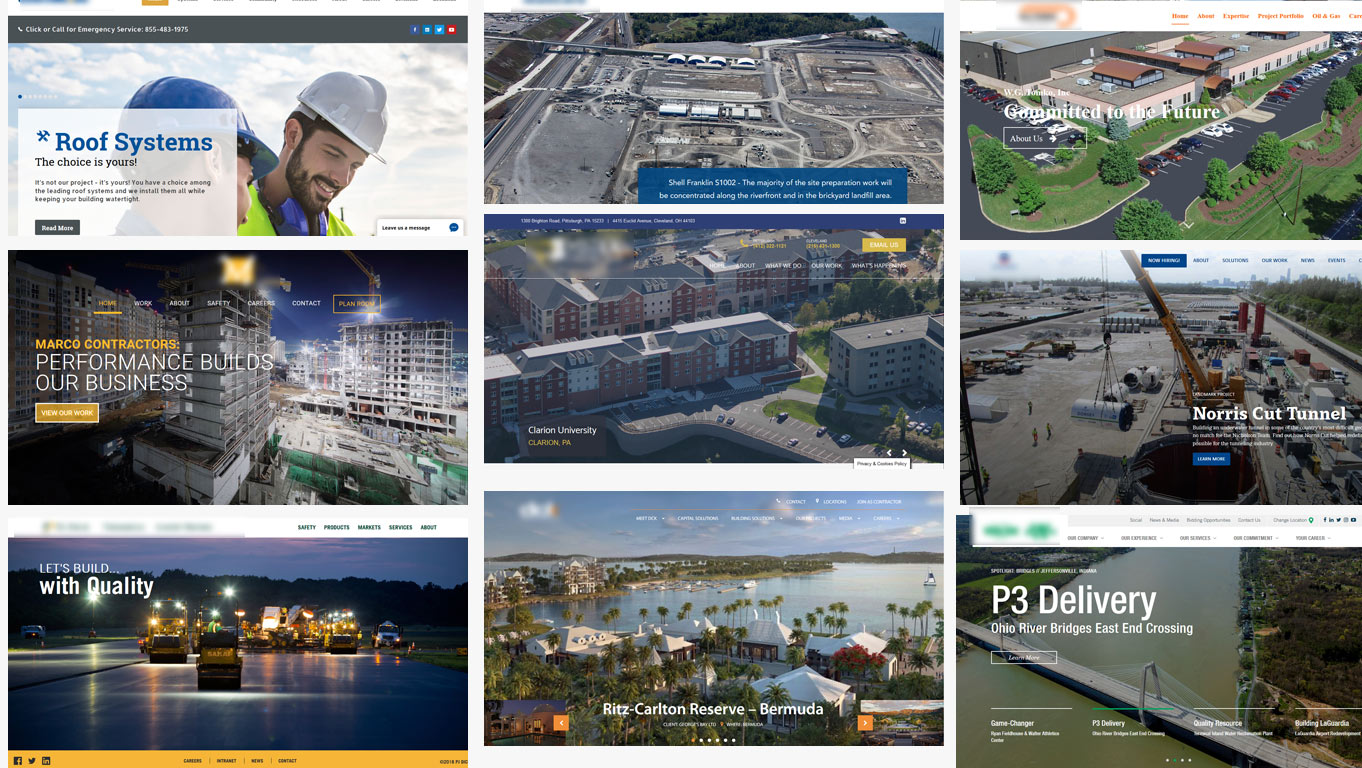 Construction Websites Above the Fold Big Image area