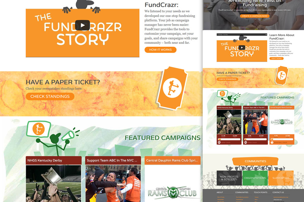 Fundcrazr custom website home page design