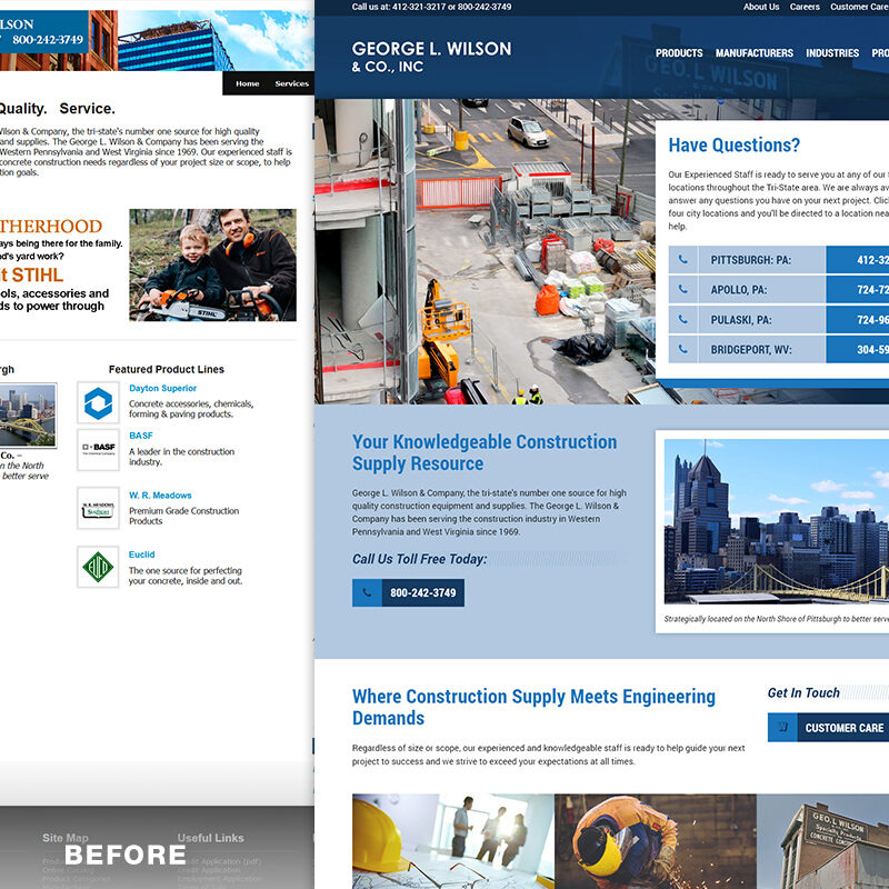 George L Wilson Website Before & After