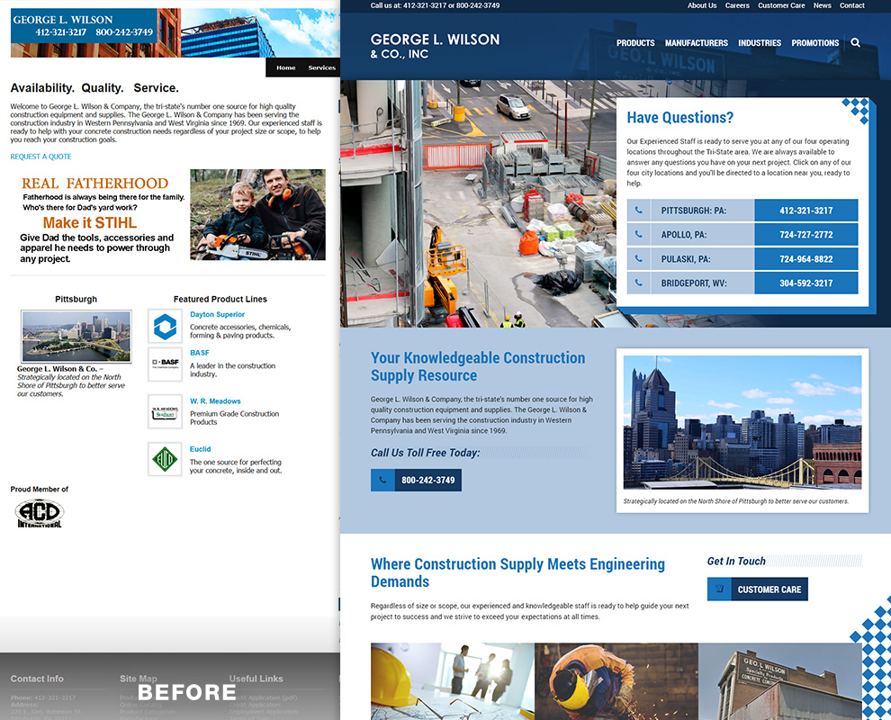 George L Wilson Website Before & After