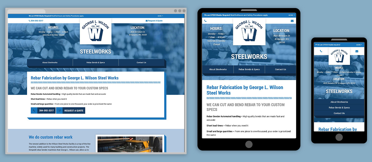 George L Wilson Steelworks Microsite Responsive