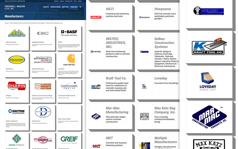 George L Wilson Website Manufacturers Responsive Views