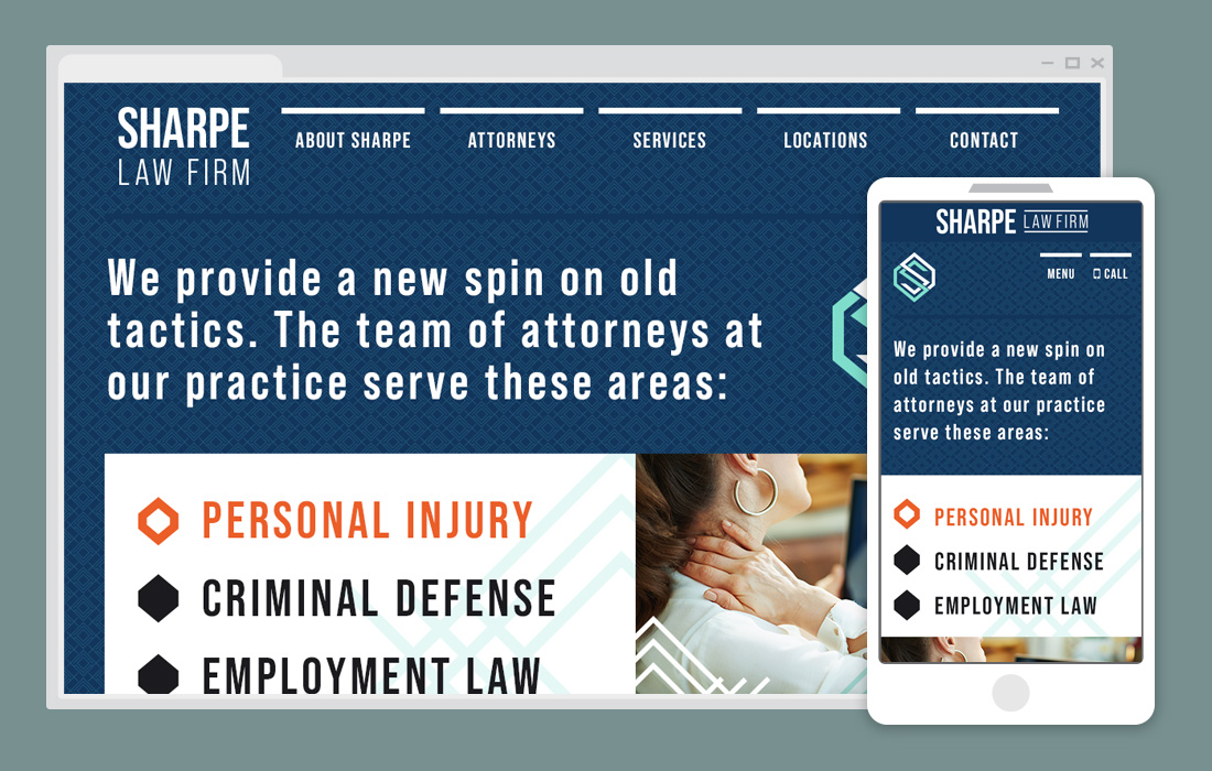 Example lawfirm website & mobile view - angular and modern