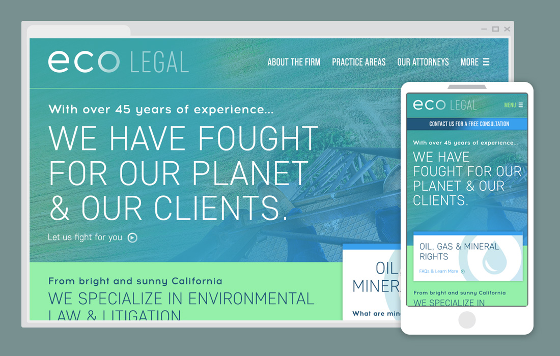 Example lawfirm website & mobile view - progressive direction
