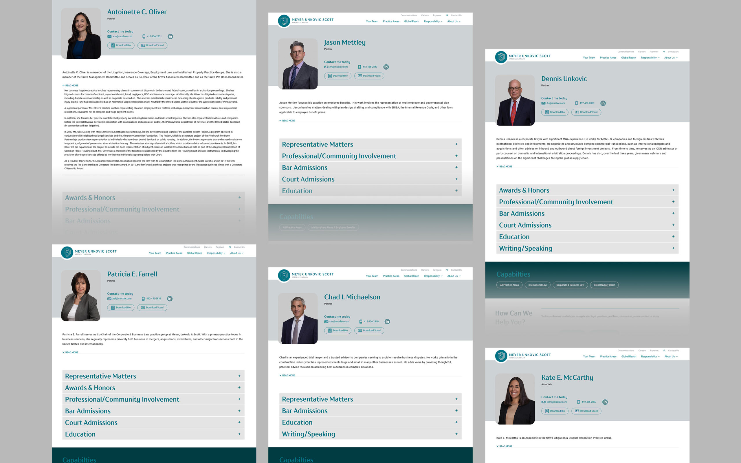 MUS Law Website Single Team Member Pages