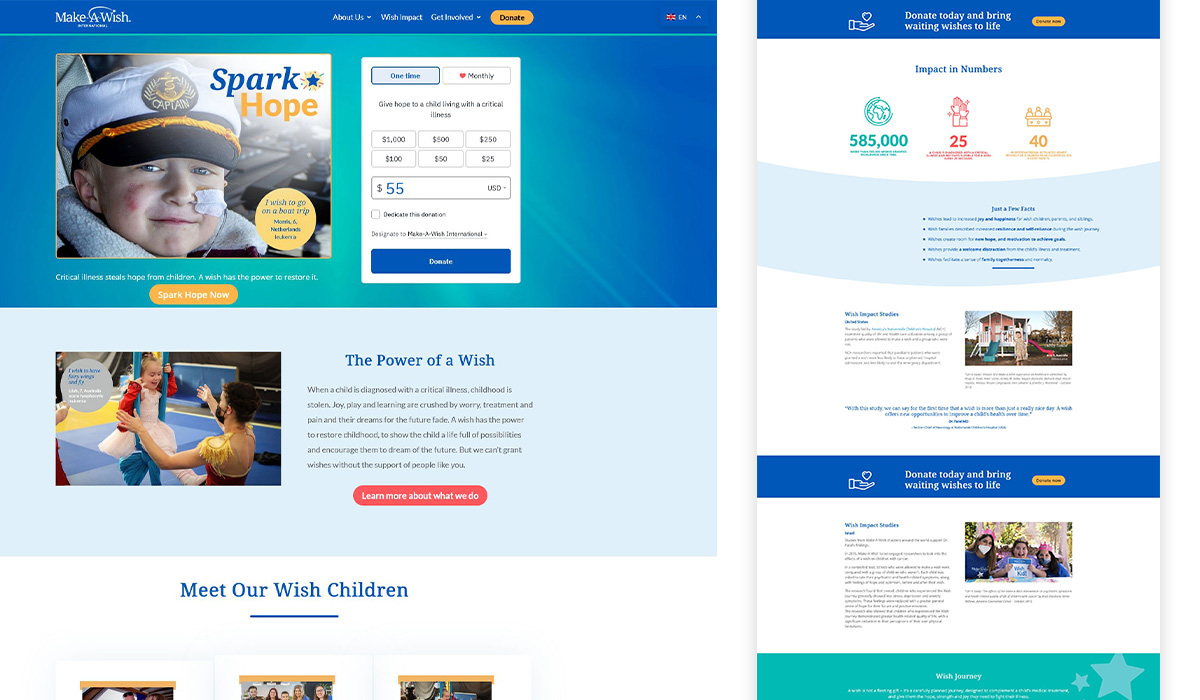 Make A Wish Non-Profit Website