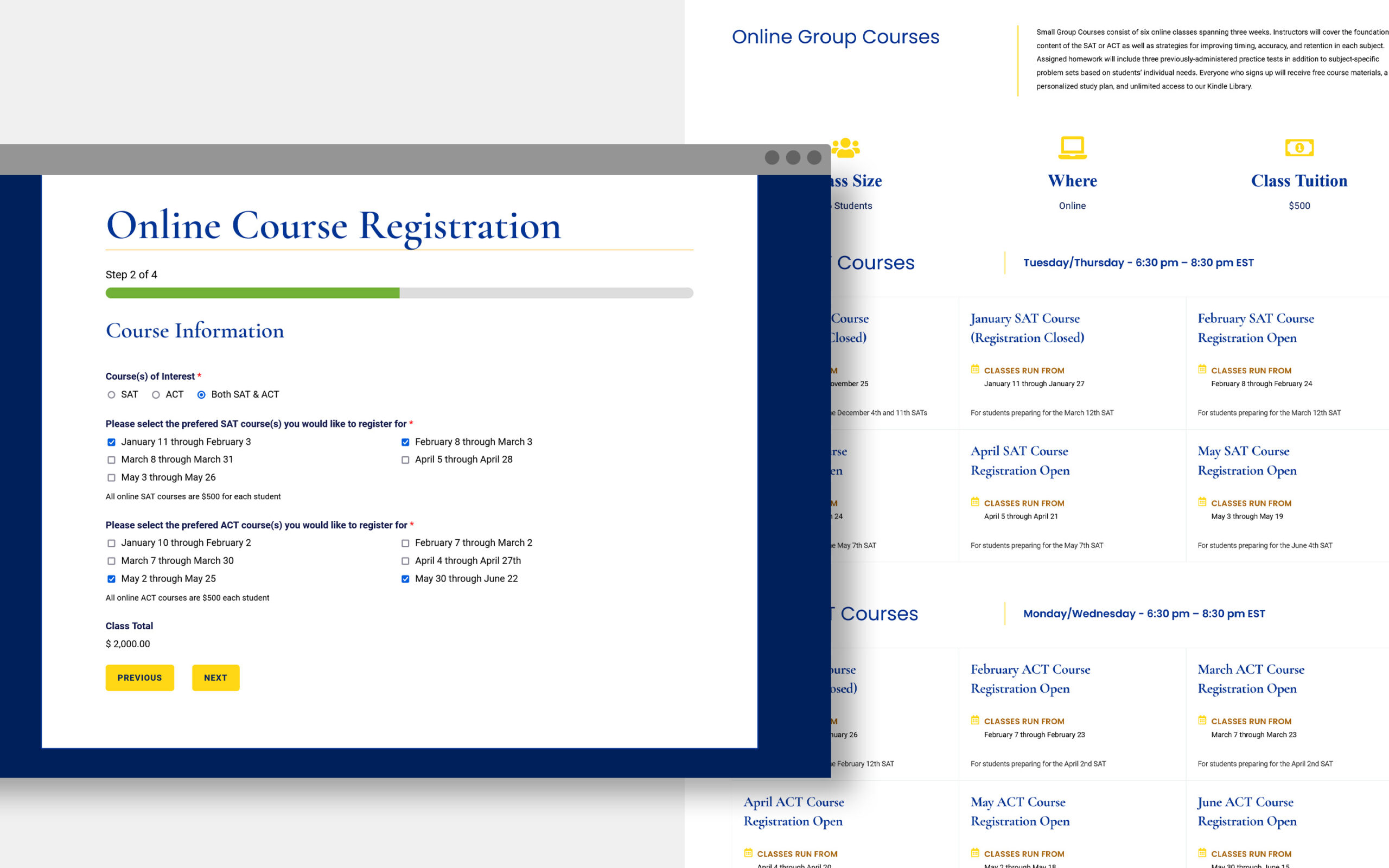 Palermo Prep Course Registration Form