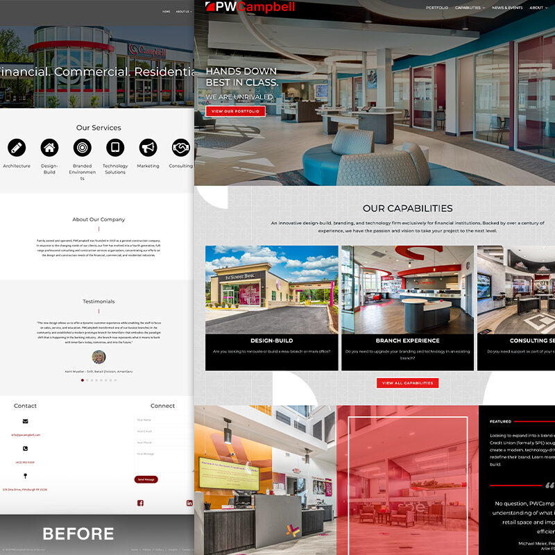 PWCampbell Website Before & After